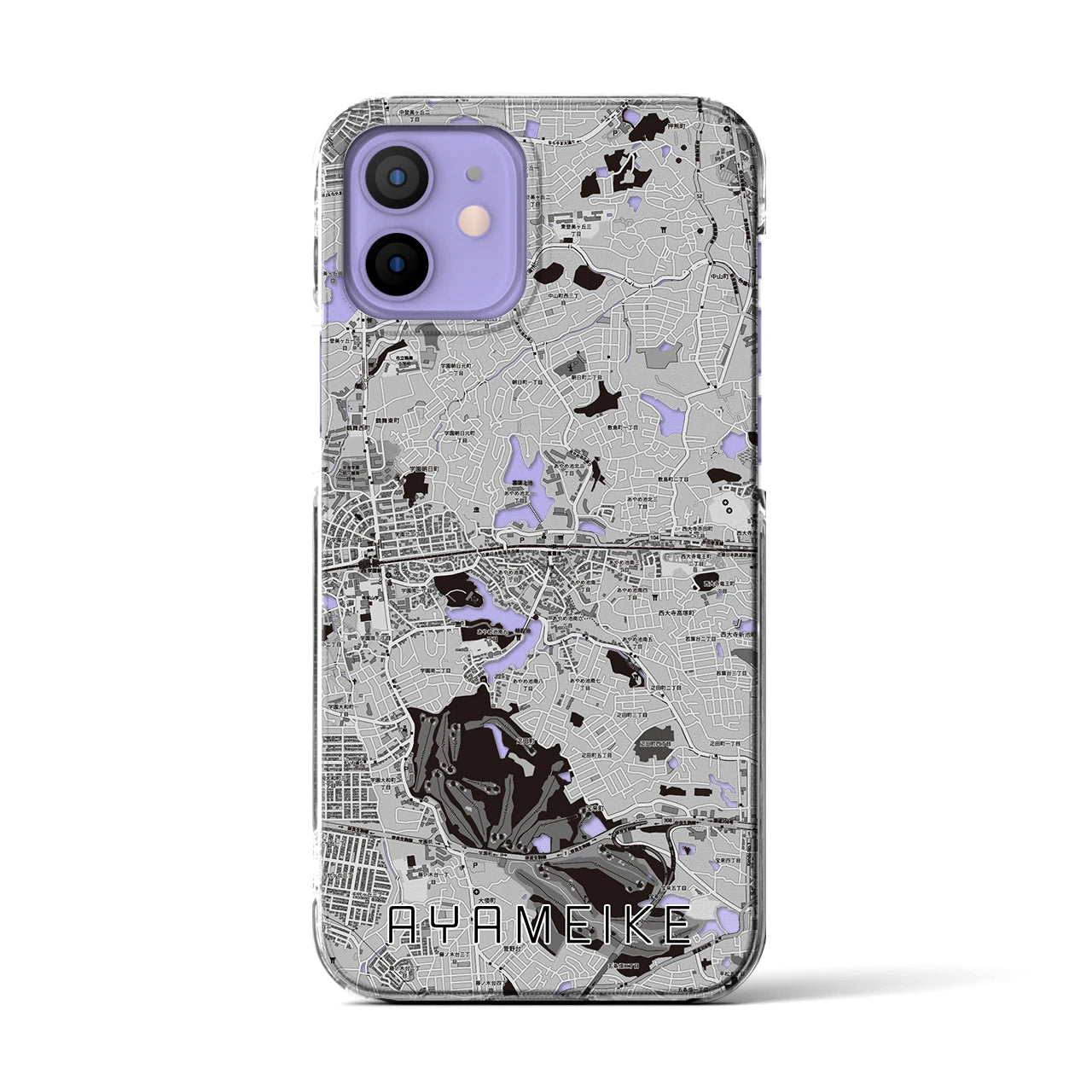 【菖蒲池(奈良県)】地図柄iPhoneケース(クリアタイプ)