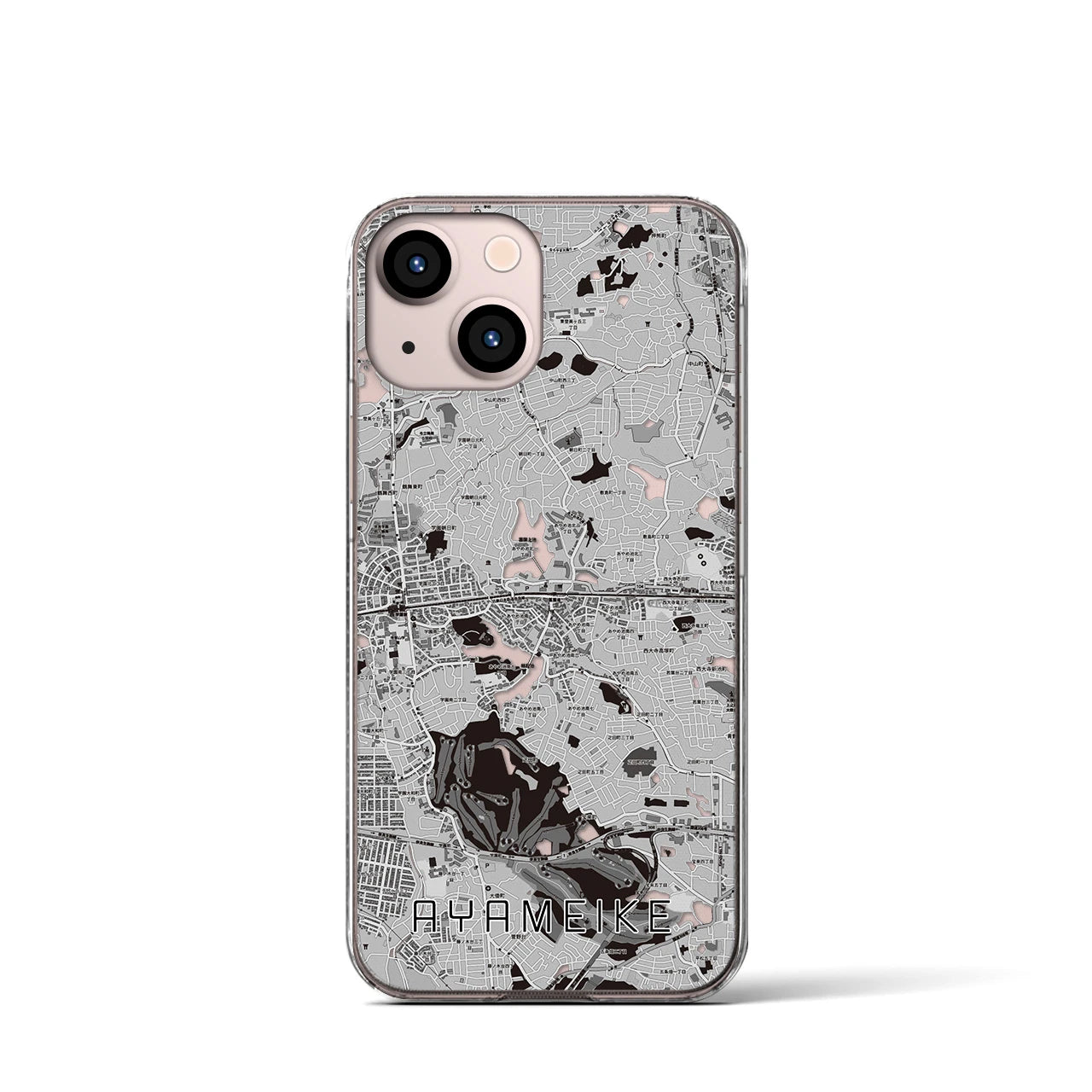 【菖蒲池(奈良県)】地図柄iPhoneケース(クリアタイプ)