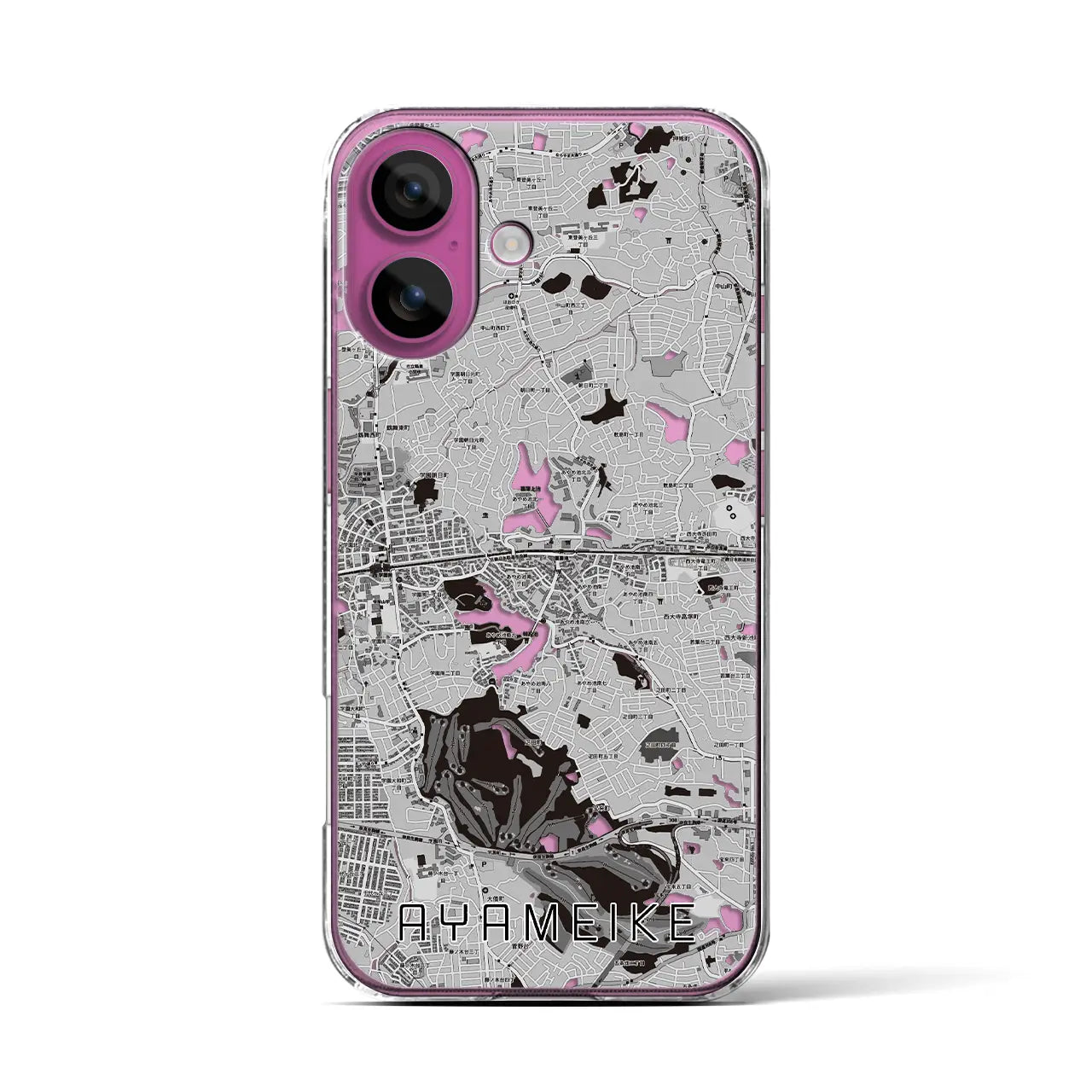 【菖蒲池(奈良県)】地図柄iPhoneケース(クリアタイプ)