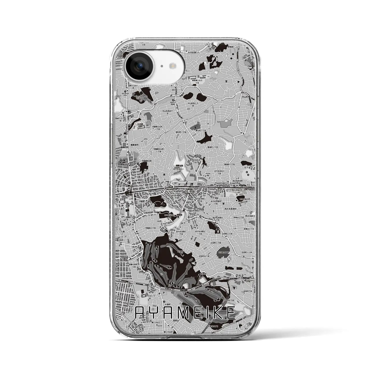 【菖蒲池(奈良県)】地図柄iPhoneケース(クリアタイプ)