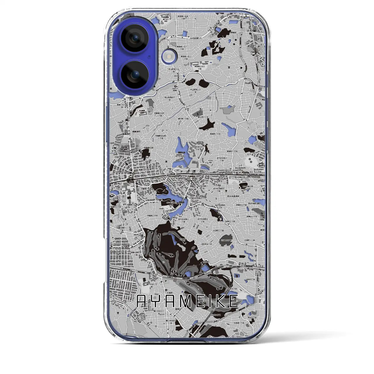 【菖蒲池(奈良県)】地図柄iPhoneケース(クリアタイプ)