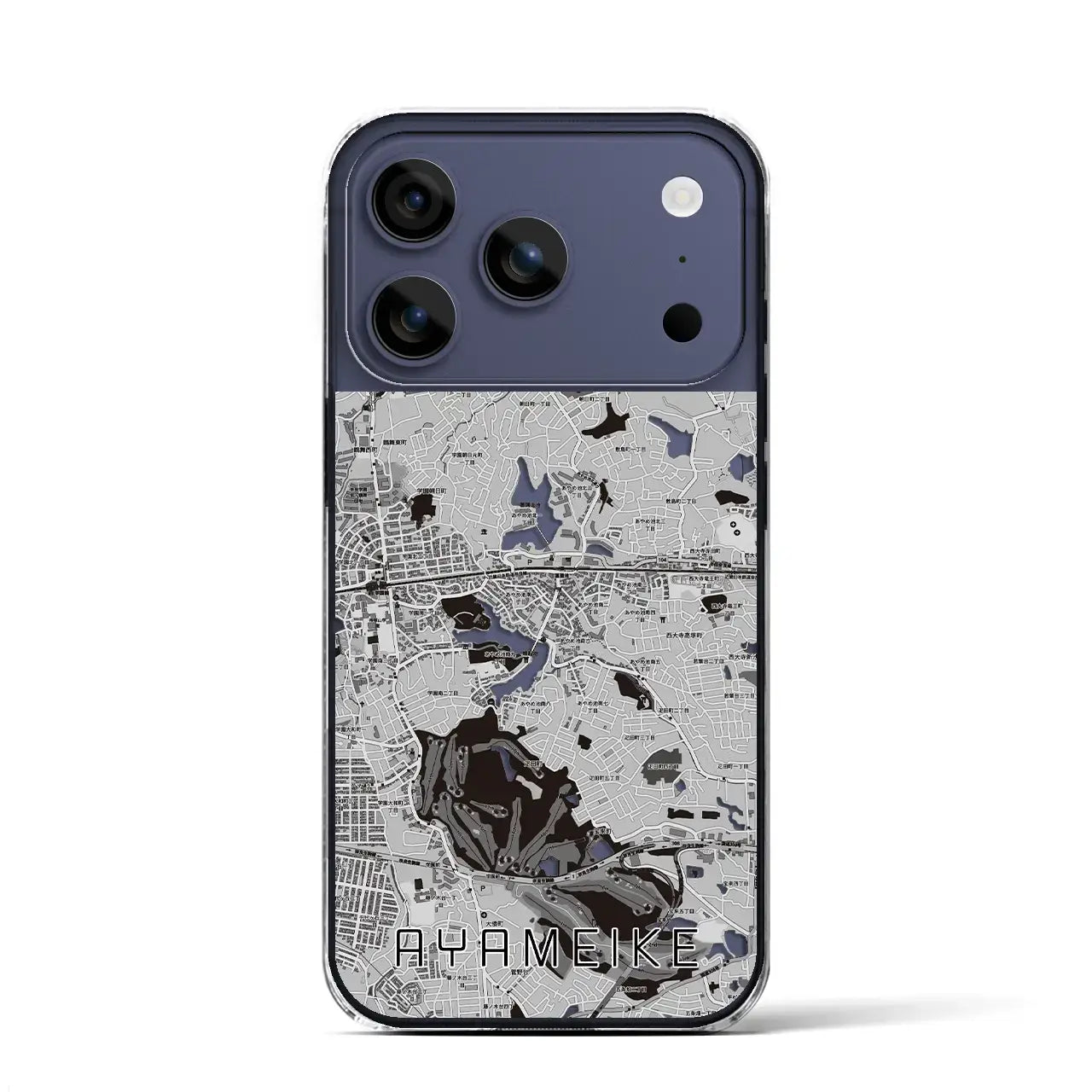 【菖蒲池(奈良県)】地図柄iPhoneケース(クリアタイプ)