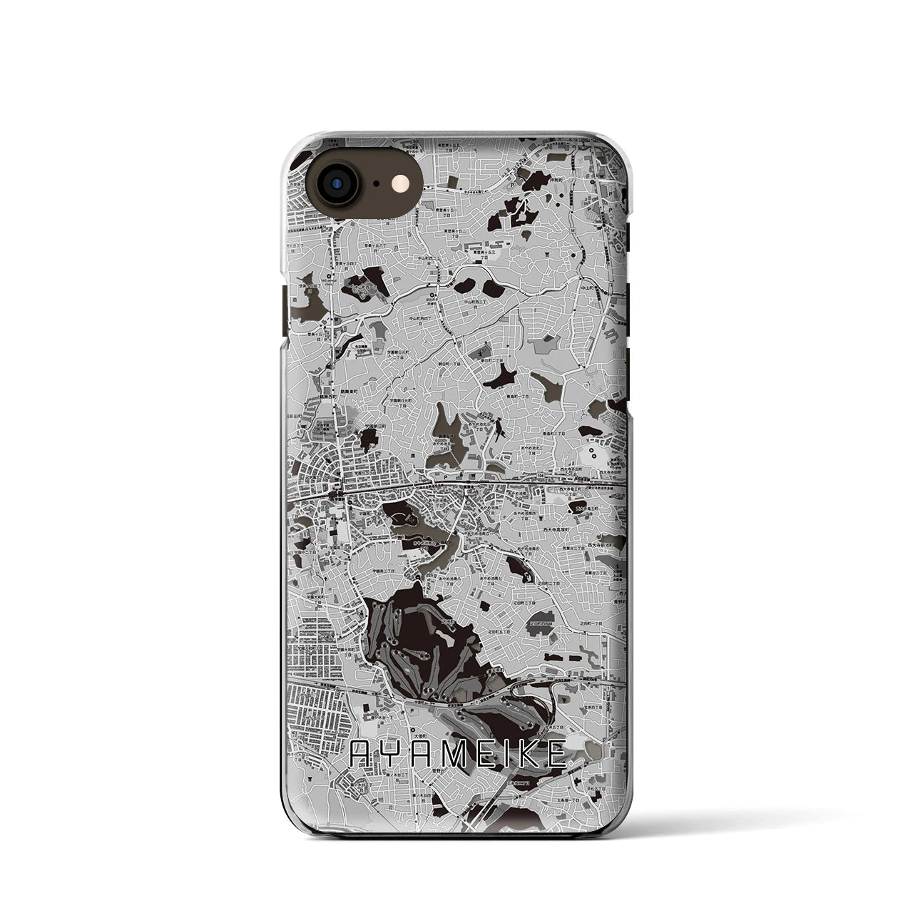 【菖蒲池(奈良県)】地図柄iPhoneケース(クリアタイプ)