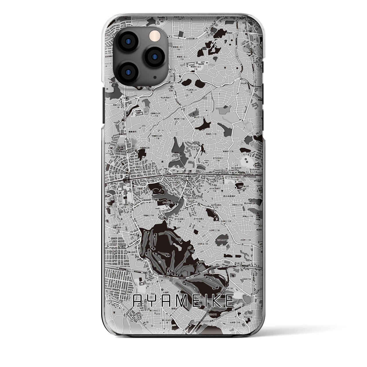 【菖蒲池(奈良県)】地図柄iPhoneケース(クリアタイプ)