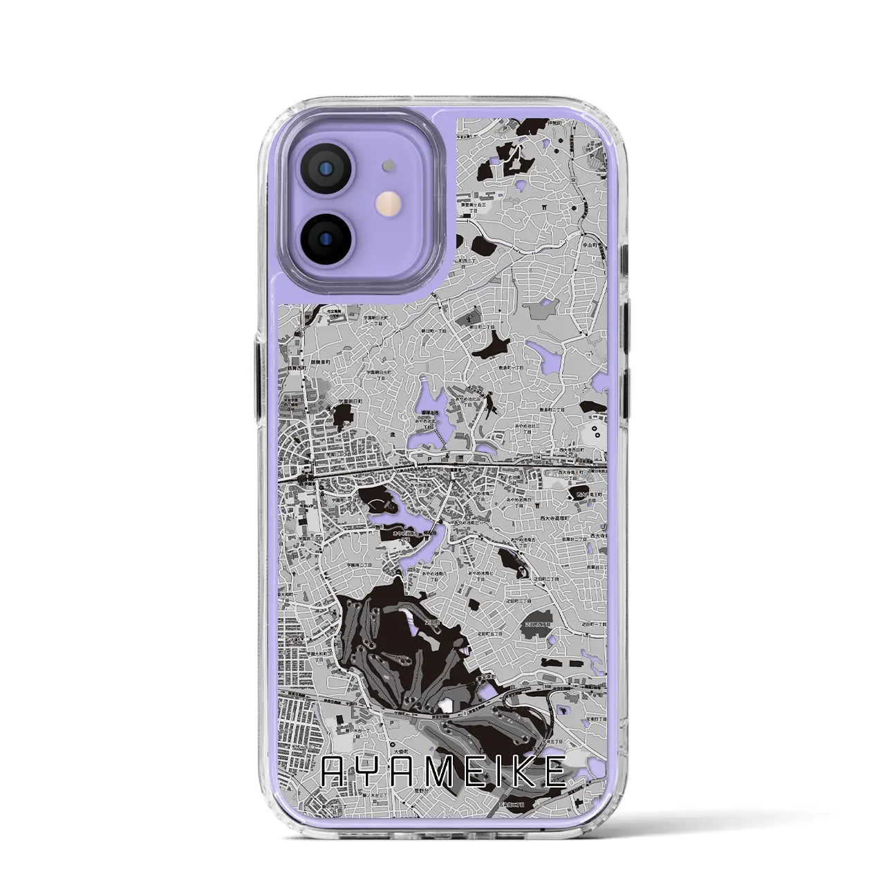 【菖蒲池(奈良県)】地図柄iPhoneケース(MagSafeタイプ)