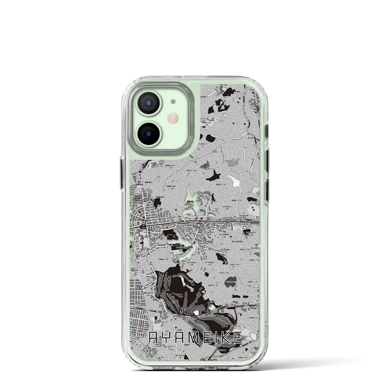 【菖蒲池(奈良県)】地図柄iPhoneケース(MagSafeタイプ)