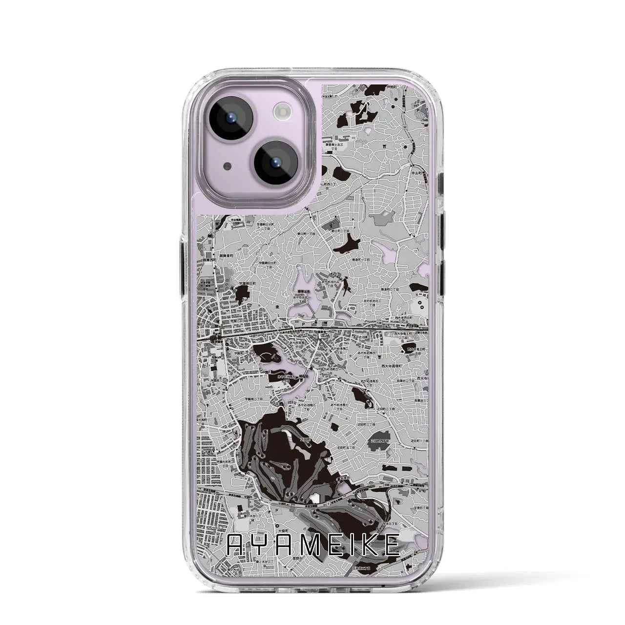 【菖蒲池(奈良県)】地図柄iPhoneケース(MagSafeタイプ)