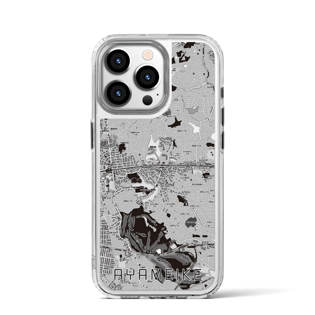 【菖蒲池(奈良県)】地図柄iPhoneケース(MagSafeタイプ)