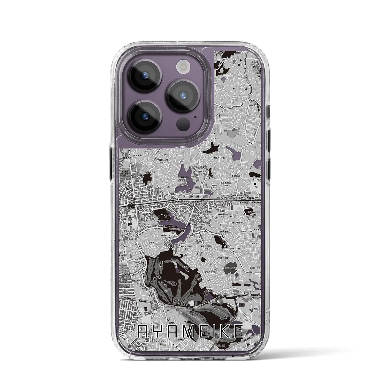 【菖蒲池(奈良県)】地図柄iPhoneケース(MagSafeタイプ)