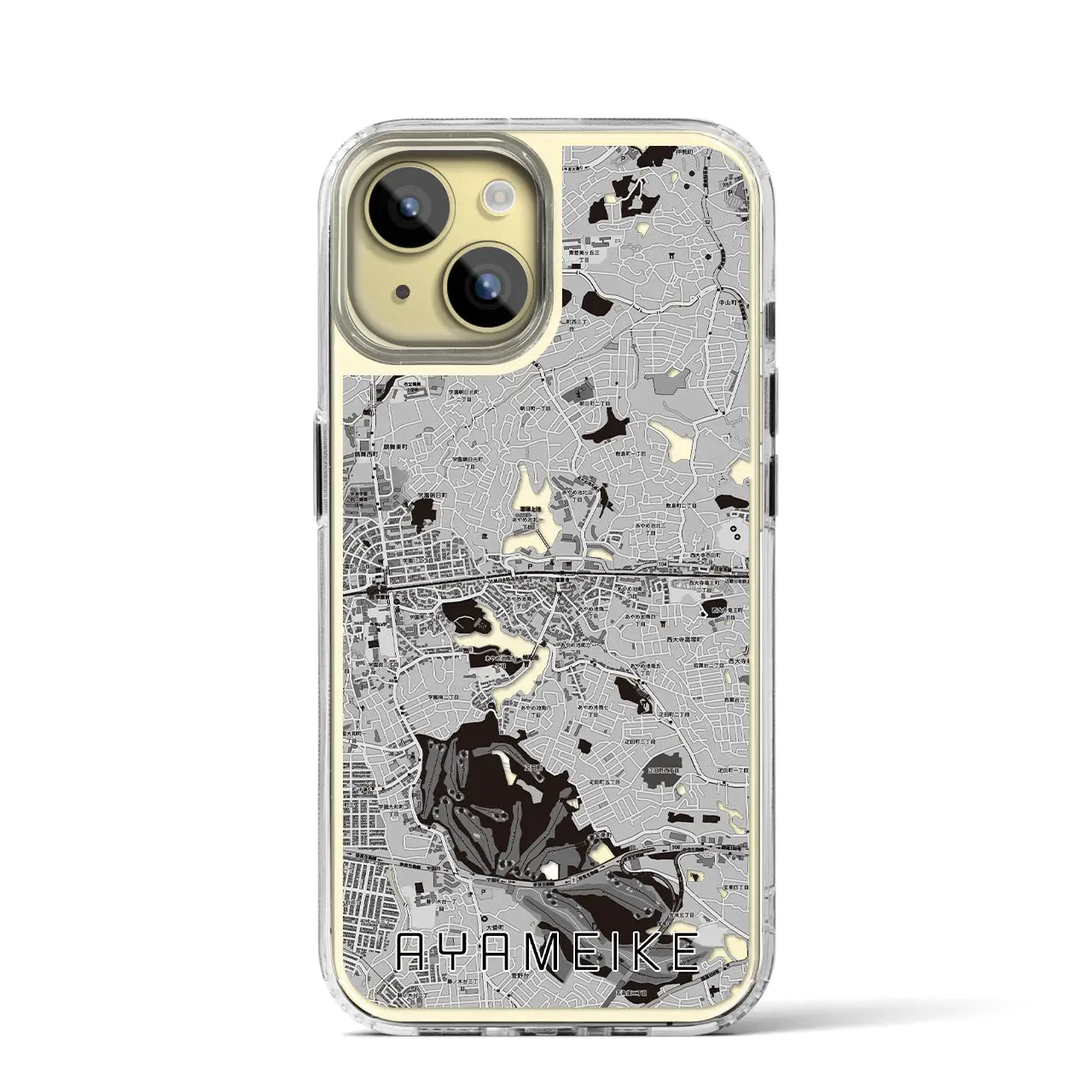 【菖蒲池(奈良県)】地図柄iPhoneケース(MagSafeタイプ)