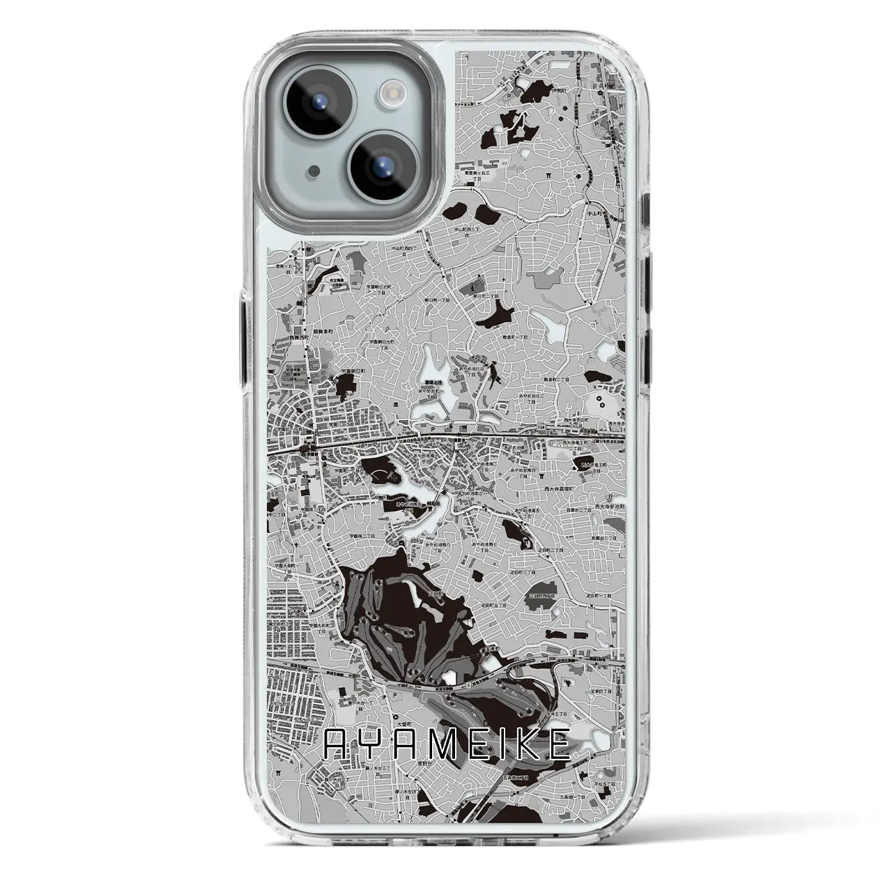 【菖蒲池(奈良県)】地図柄iPhoneケース(MagSafeタイプ)