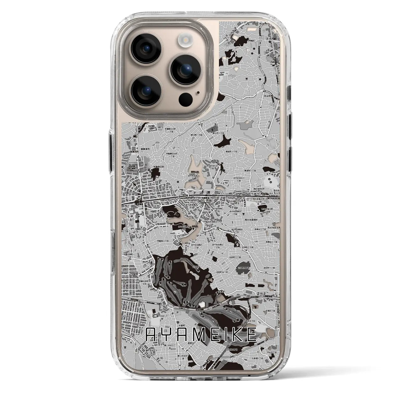 【菖蒲池(奈良県)】地図柄iPhoneケース(MagSafeタイプ)