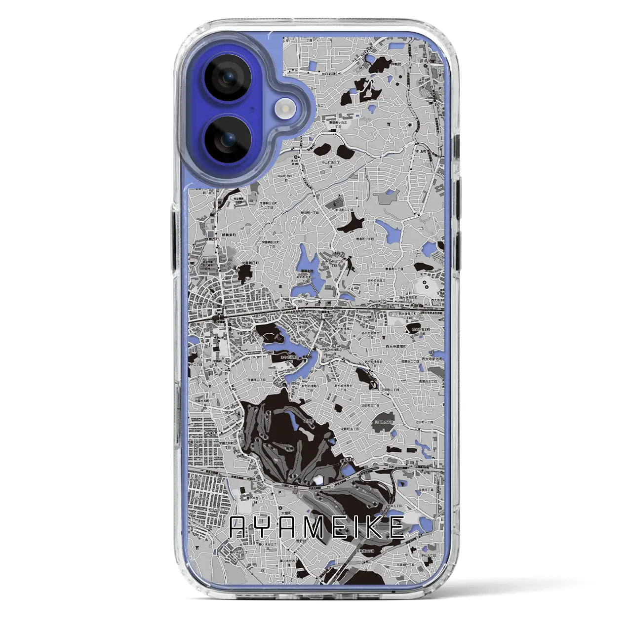 【菖蒲池(奈良県)】地図柄iPhoneケース(MagSafeタイプ)