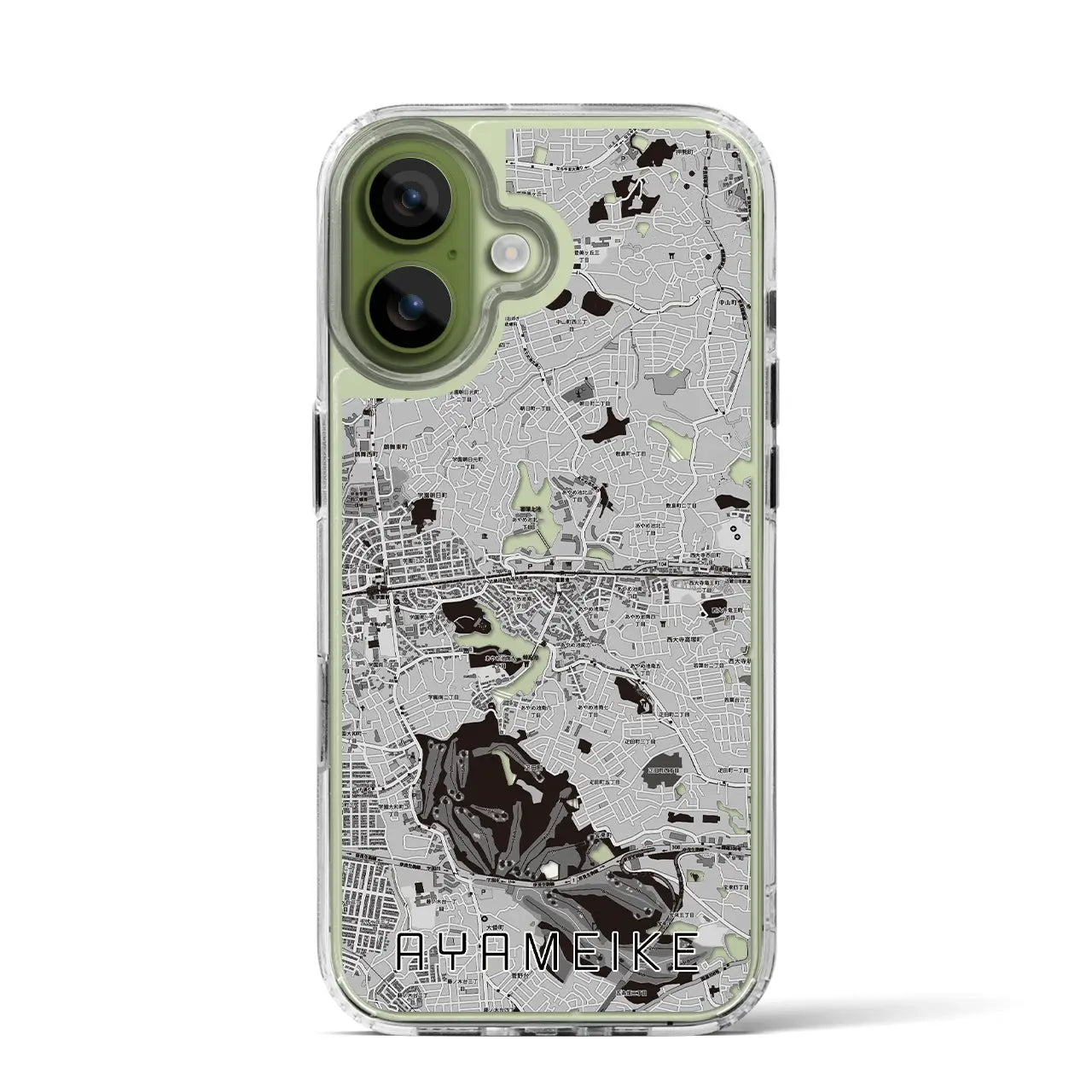 【菖蒲池(奈良県)】地図柄iPhoneケース(MagSafeタイプ)