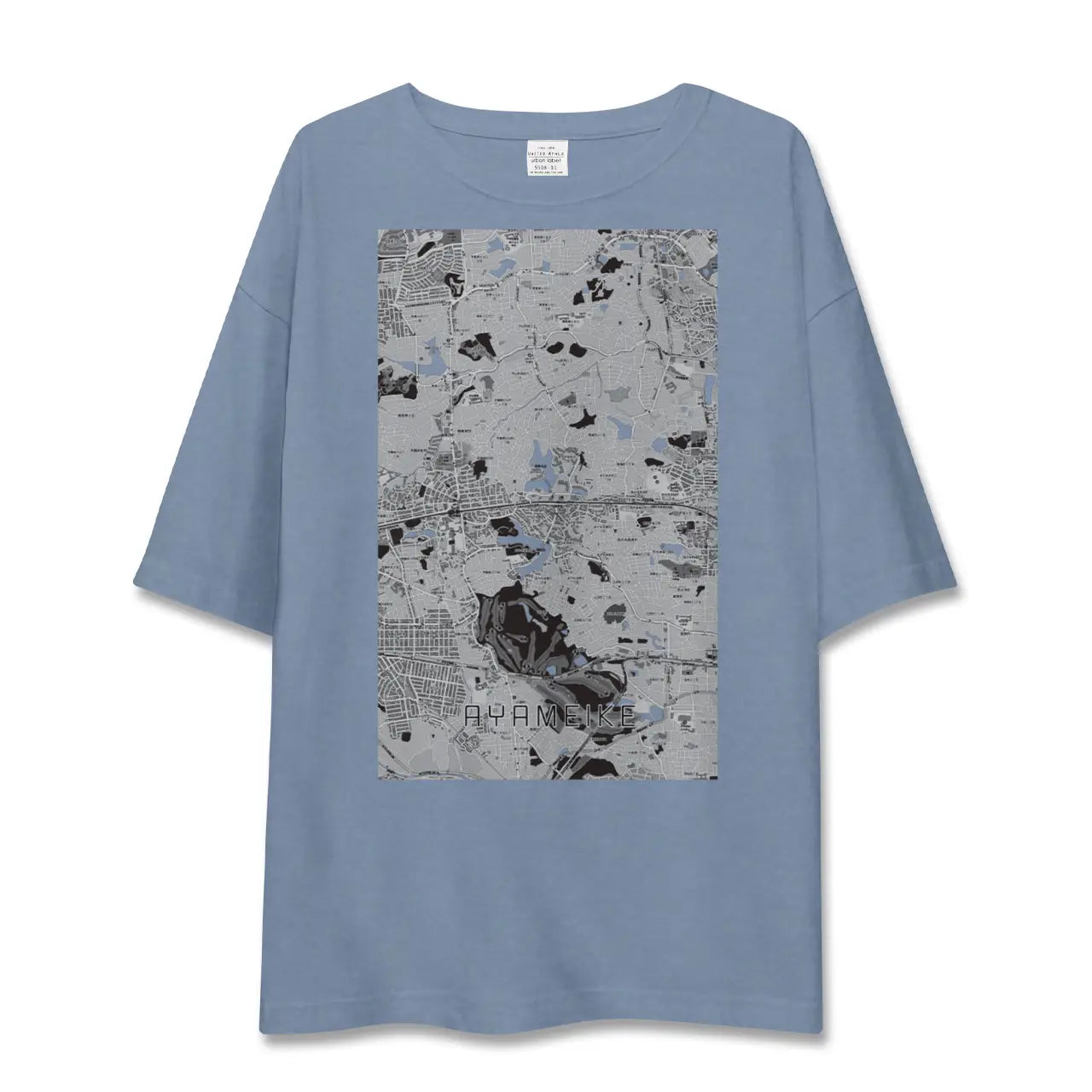 【菖蒲池(奈良県)】地図柄ビッグシルエットTシャツ