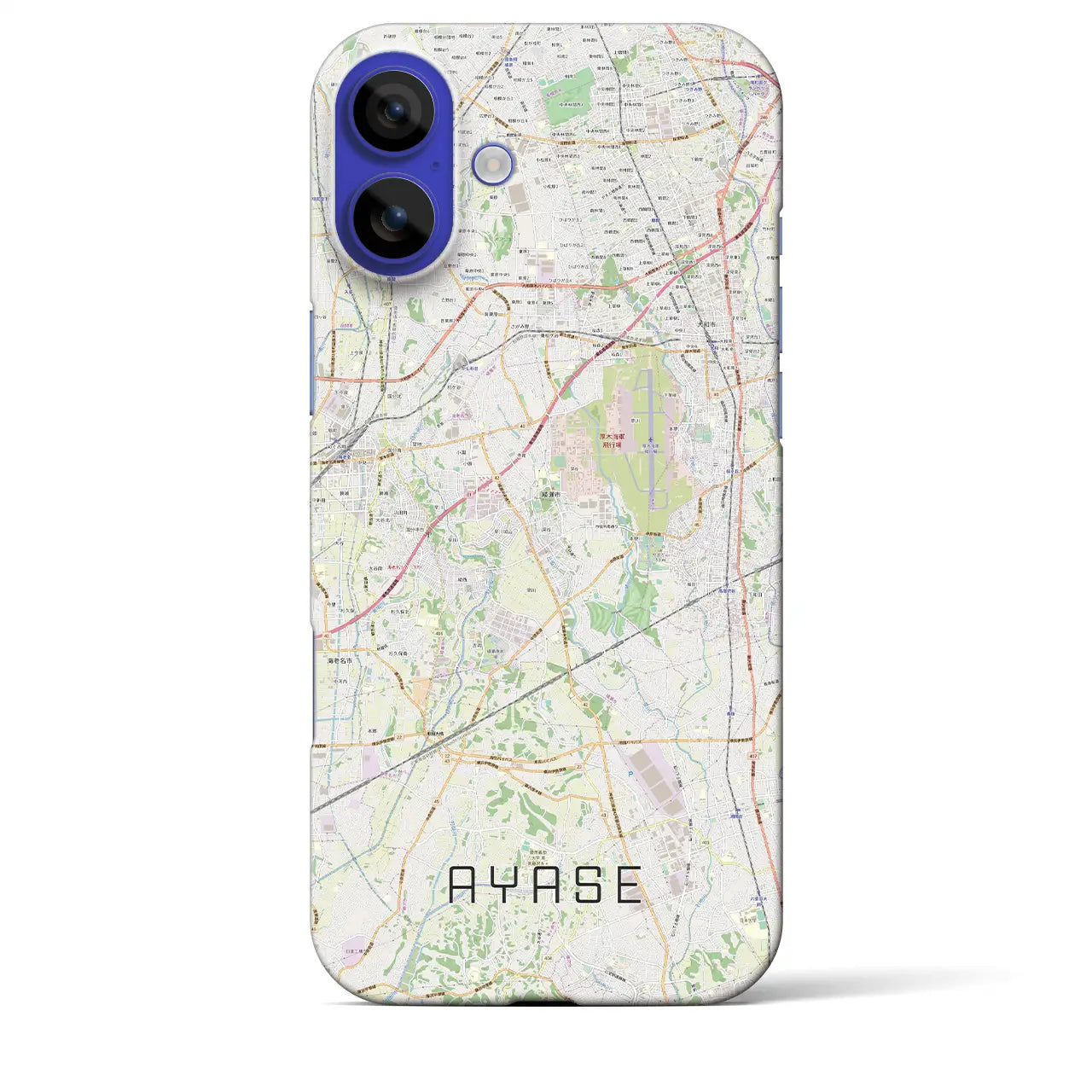 【綾瀬(神奈川県)】地図柄iPhoneケース(バックカバータイプ)ブラック・iPhone 16 Pro Max 用