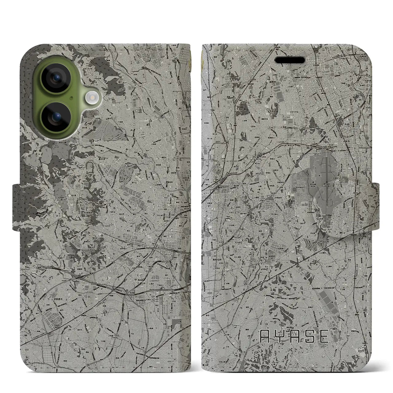 【綾瀬(神奈川県)】地図柄iPhoneケース(手帳タイプ)