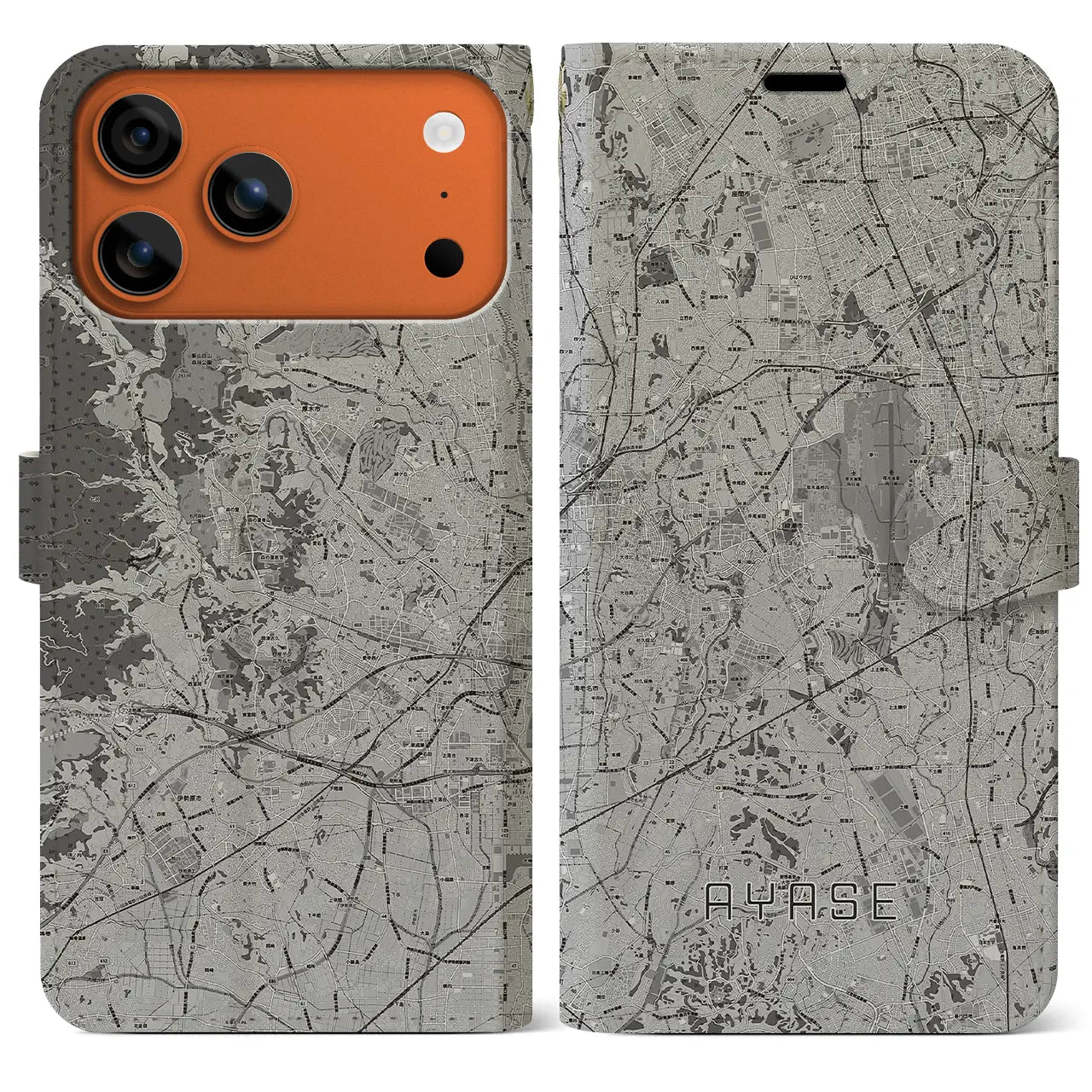 【綾瀬(神奈川県)】地図柄iPhoneケース(手帳タイプ)