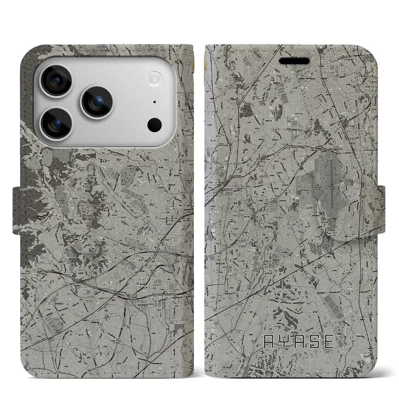 【綾瀬(神奈川県)】地図柄iPhoneケース(手帳タイプ)