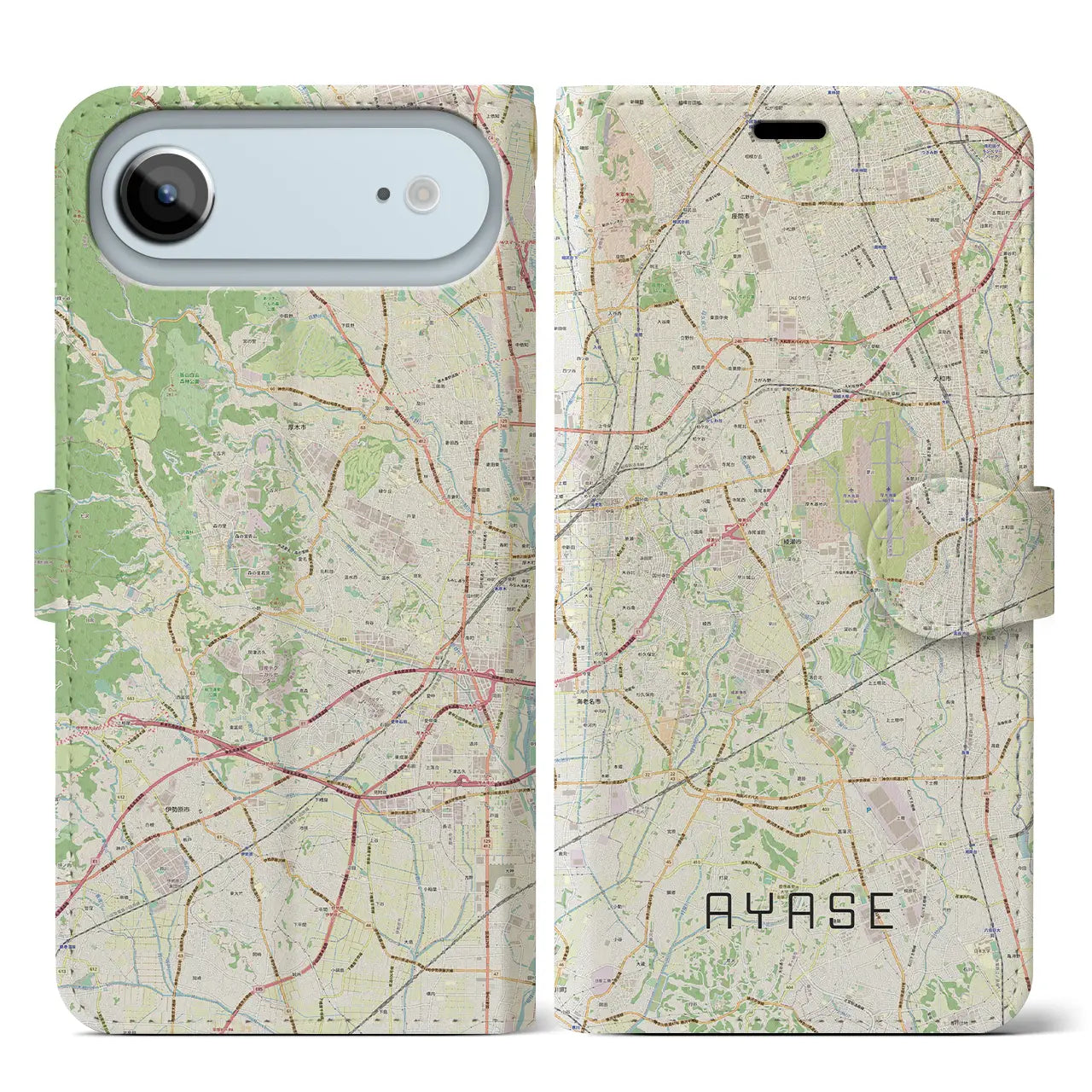 【綾瀬(神奈川県)】地図柄iPhoneケース(手帳タイプ)