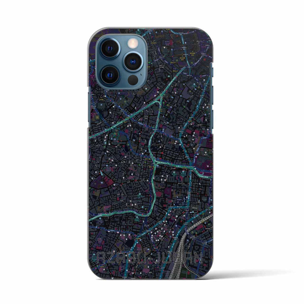 【麻布十番(東京都)】地図柄iPhoneケース(バックカバータイプ)