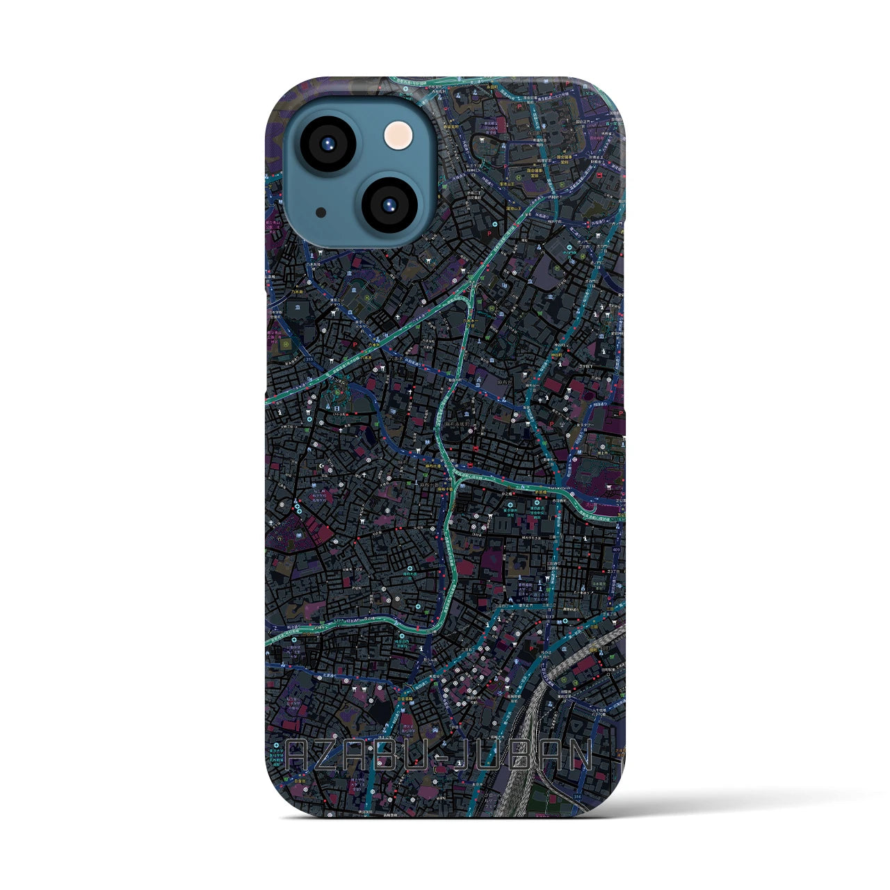 【麻布十番(東京都)】地図柄iPhoneケース(バックカバータイプ)