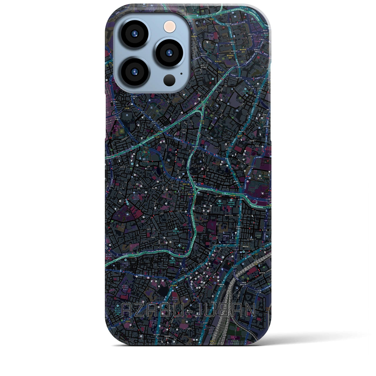 【麻布十番(東京都)】地図柄iPhoneケース(バックカバータイプ)