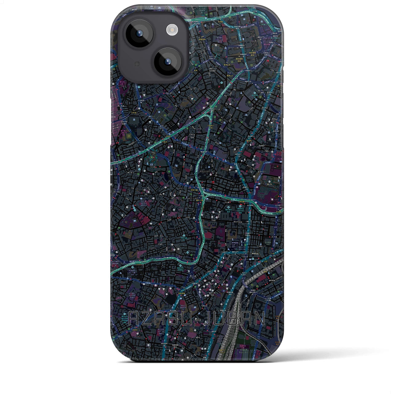 【麻布十番(東京都)】地図柄iPhoneケース(バックカバータイプ)