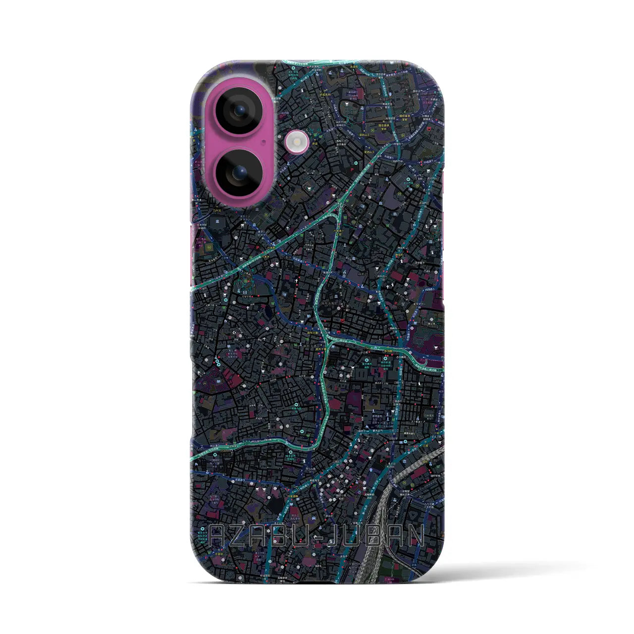 【麻布十番(東京都)】地図柄iPhoneケース(バックカバータイプ)