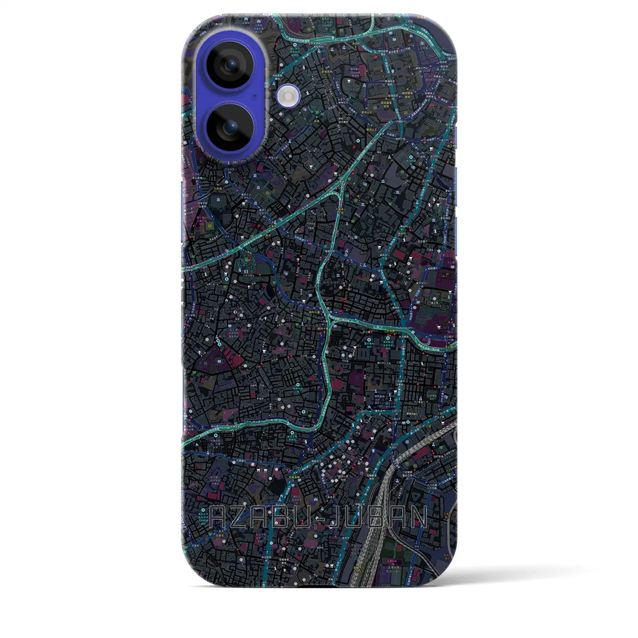 【麻布十番(東京都)】地図柄iPhoneケース(バックカバータイプ)