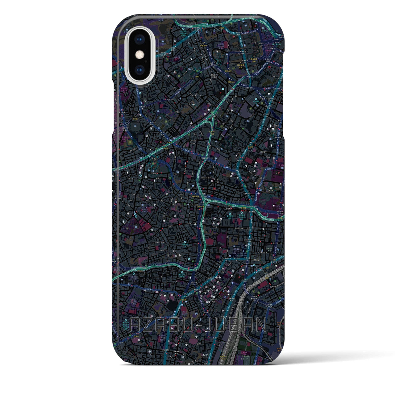 【麻布十番(東京都)】地図柄iPhoneケース(バックカバータイプ)