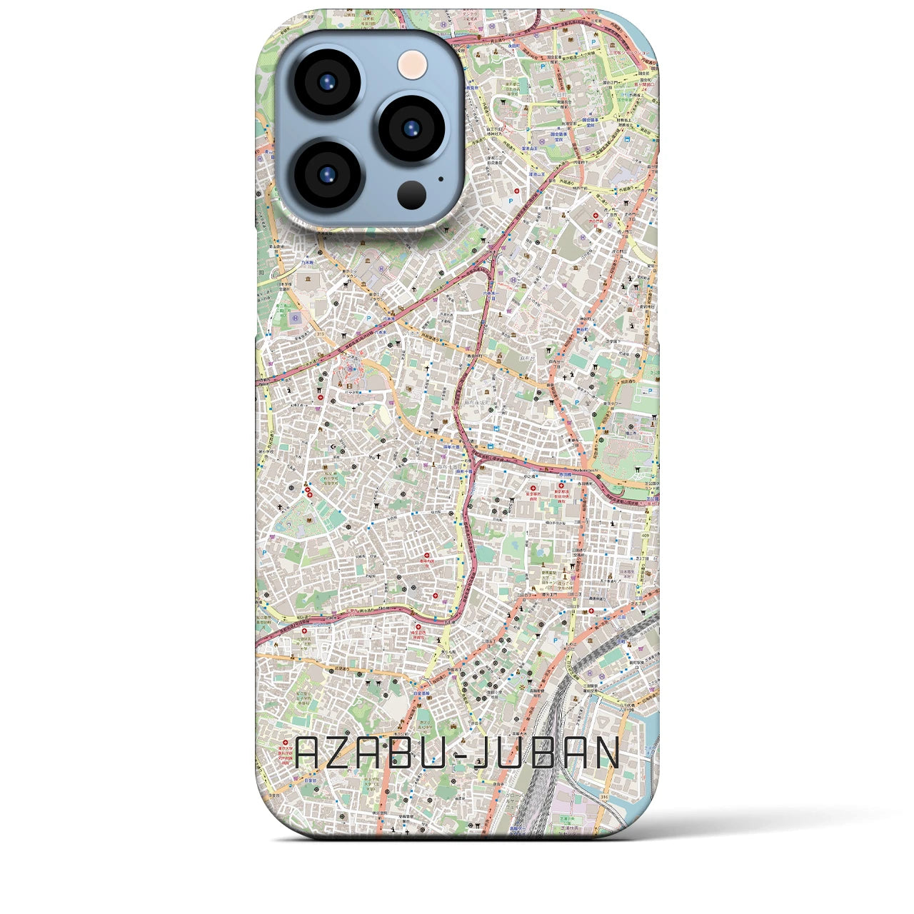 【麻布十番(東京都)】地図柄iPhoneケース(バックカバータイプ)