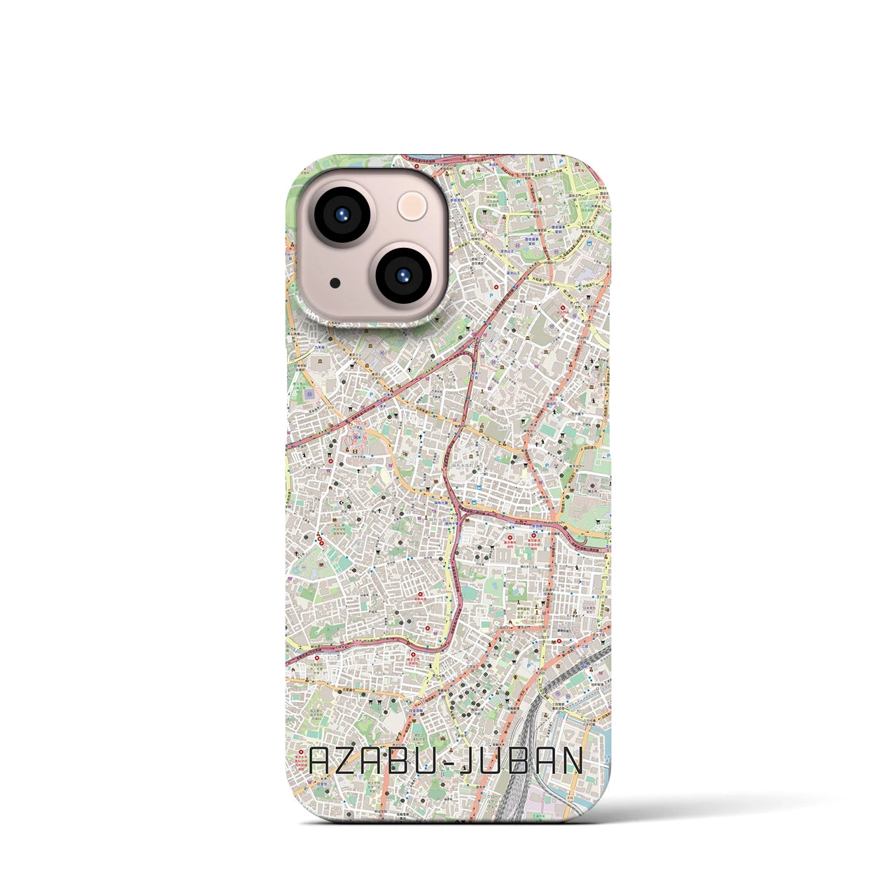 【麻布十番(東京都)】地図柄iPhoneケース(バックカバータイプ)