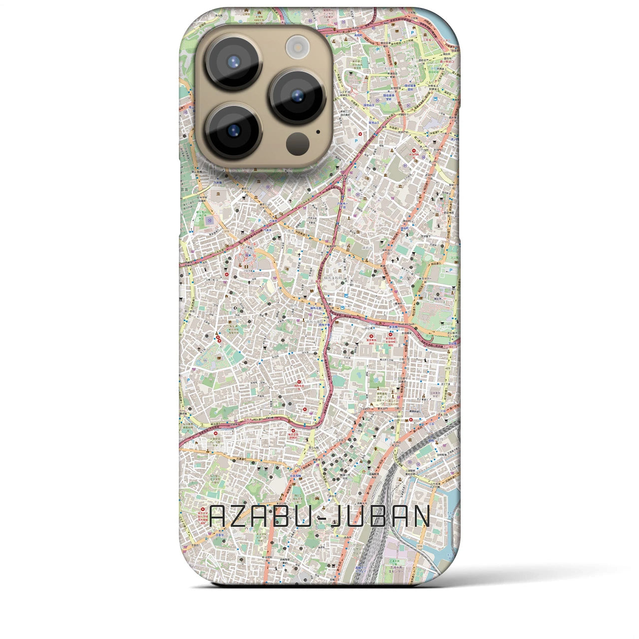 【麻布十番(東京都)】地図柄iPhoneケース(バックカバータイプ)