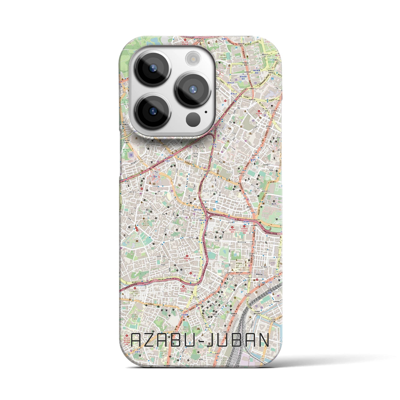 【麻布十番(東京都)】地図柄iPhoneケース(バックカバータイプ)