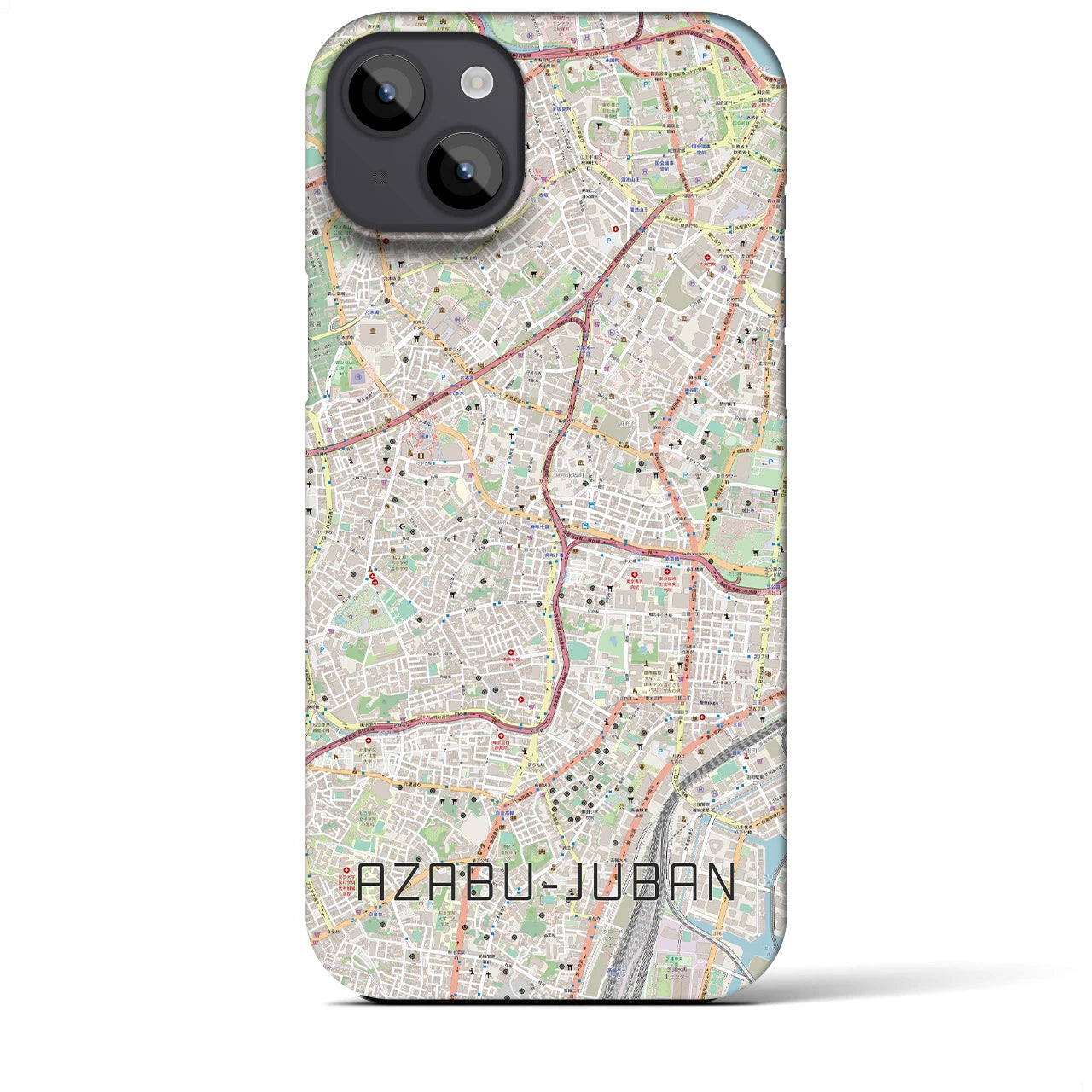 【麻布十番(東京都)】地図柄iPhoneケース(バックカバータイプ)