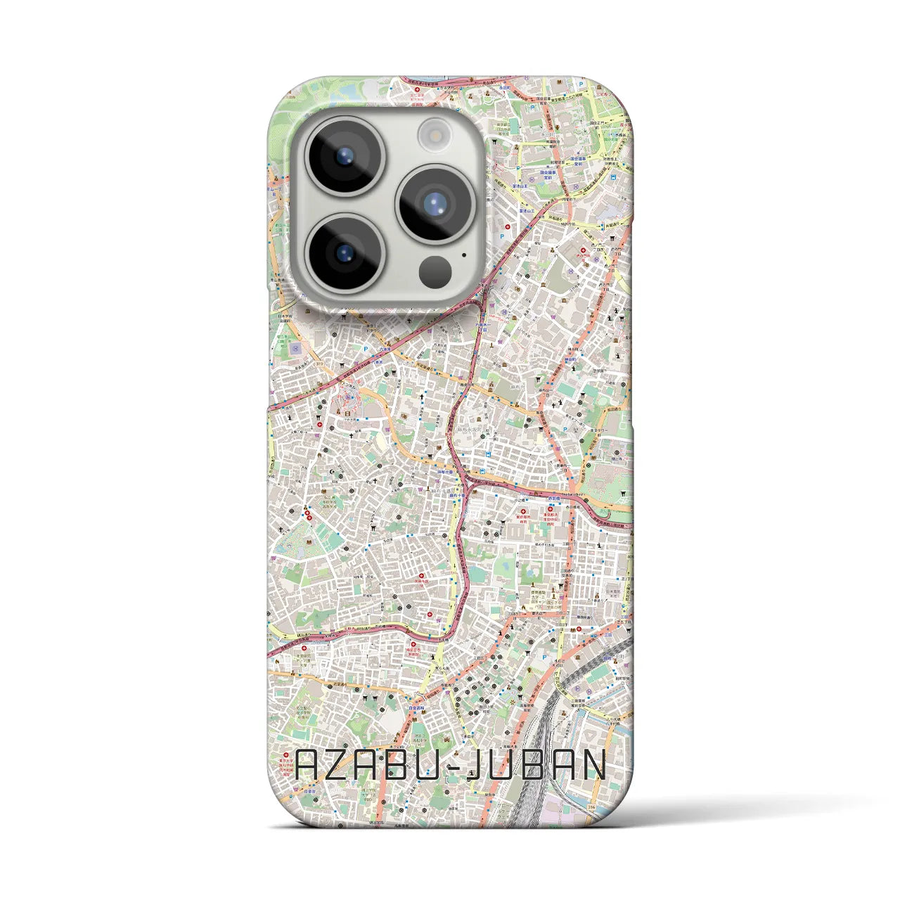 【麻布十番(東京都)】地図柄iPhoneケース(バックカバータイプ)