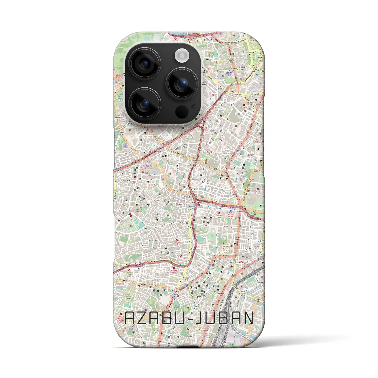 【麻布十番(東京都)】地図柄iPhoneケース(バックカバータイプ)