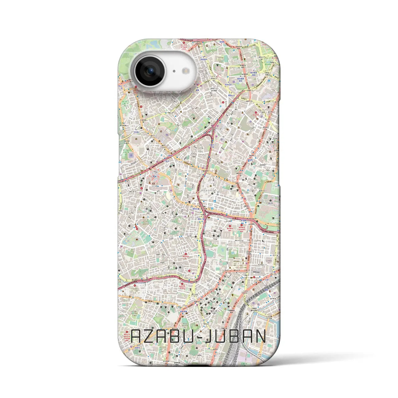 【麻布十番(東京都)】地図柄iPhoneケース(バックカバータイプ)