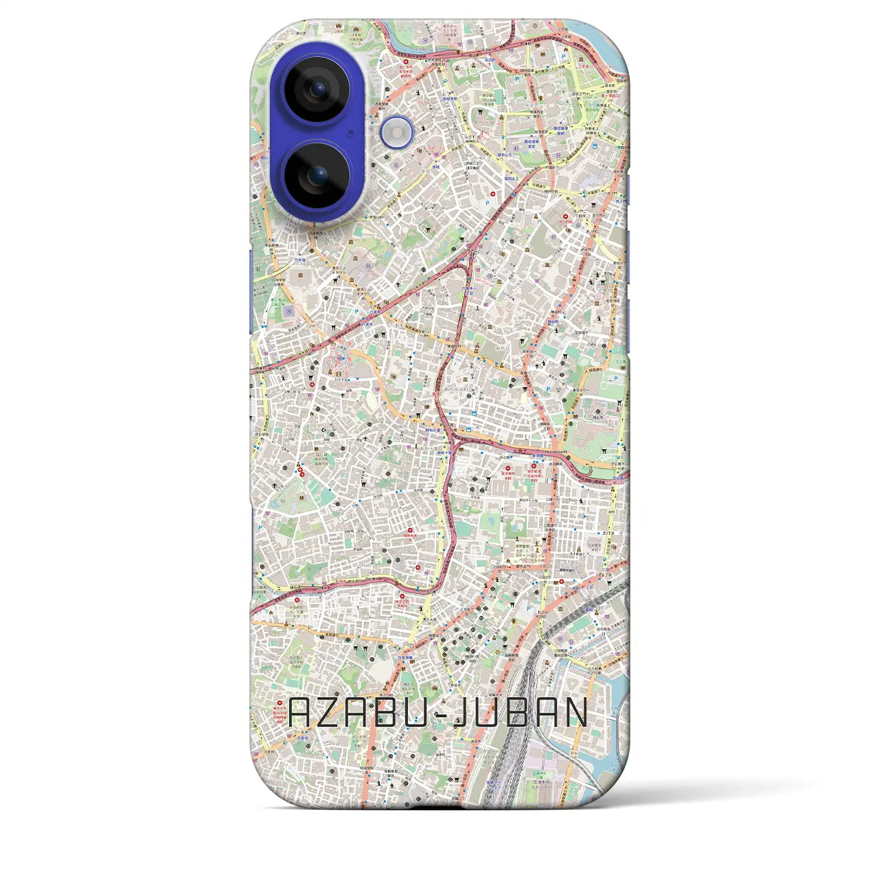 【麻布十番(東京都)】地図柄iPhoneケース(バックカバータイプ)