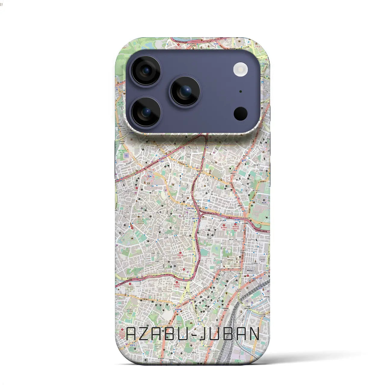【麻布十番(東京都)】地図柄iPhoneケース(バックカバータイプ)