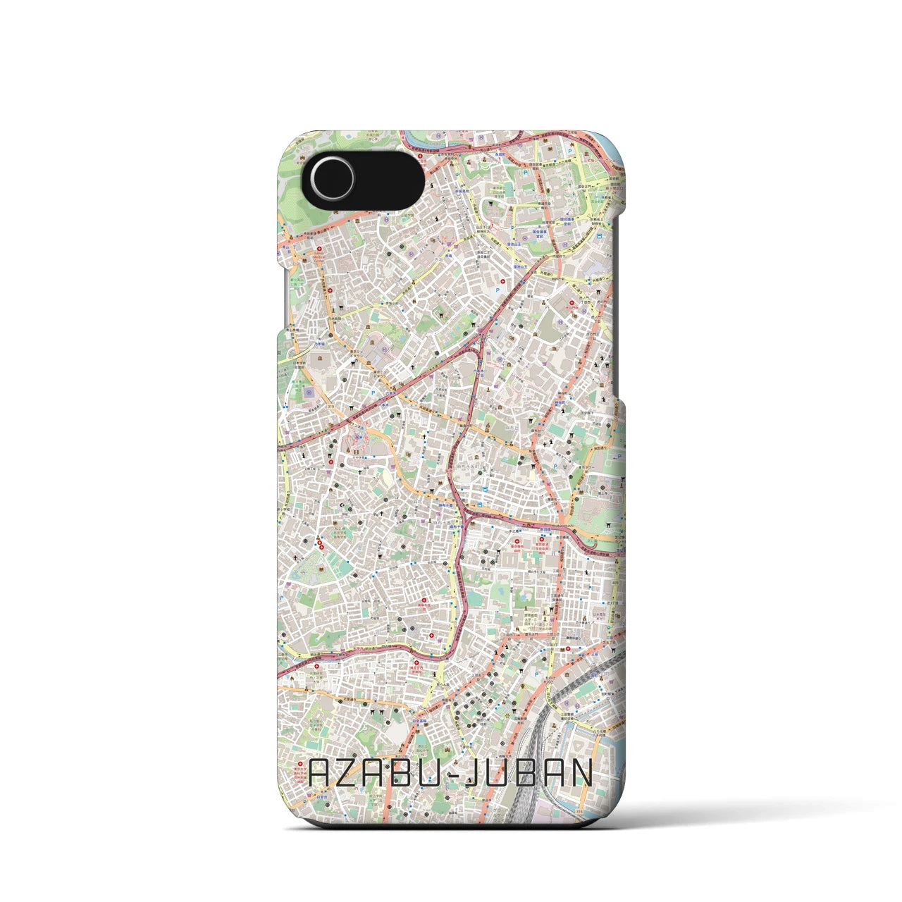 【麻布十番(東京都)】地図柄iPhoneケース(バックカバータイプ)