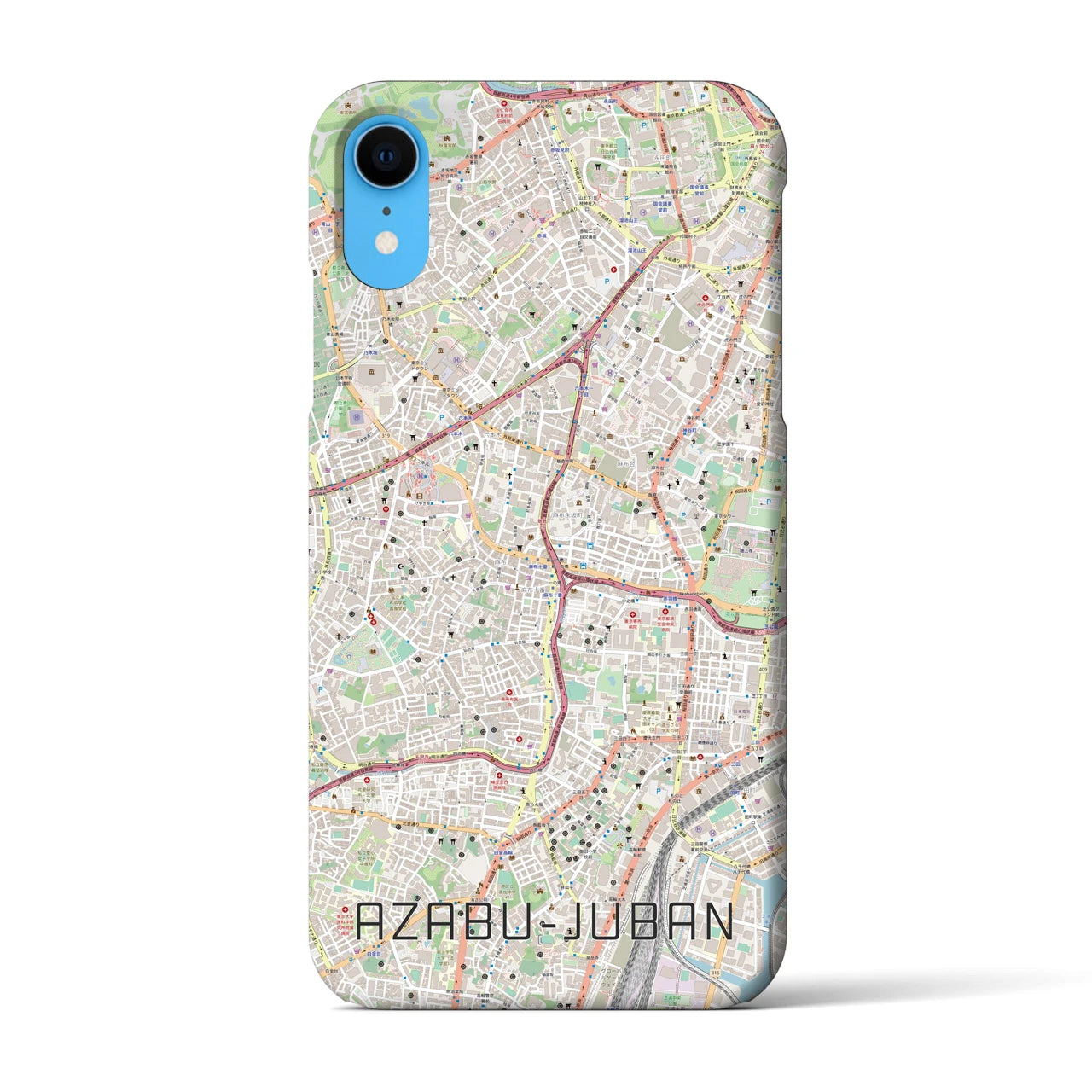 【麻布十番(東京都)】地図柄iPhoneケース(バックカバータイプ)