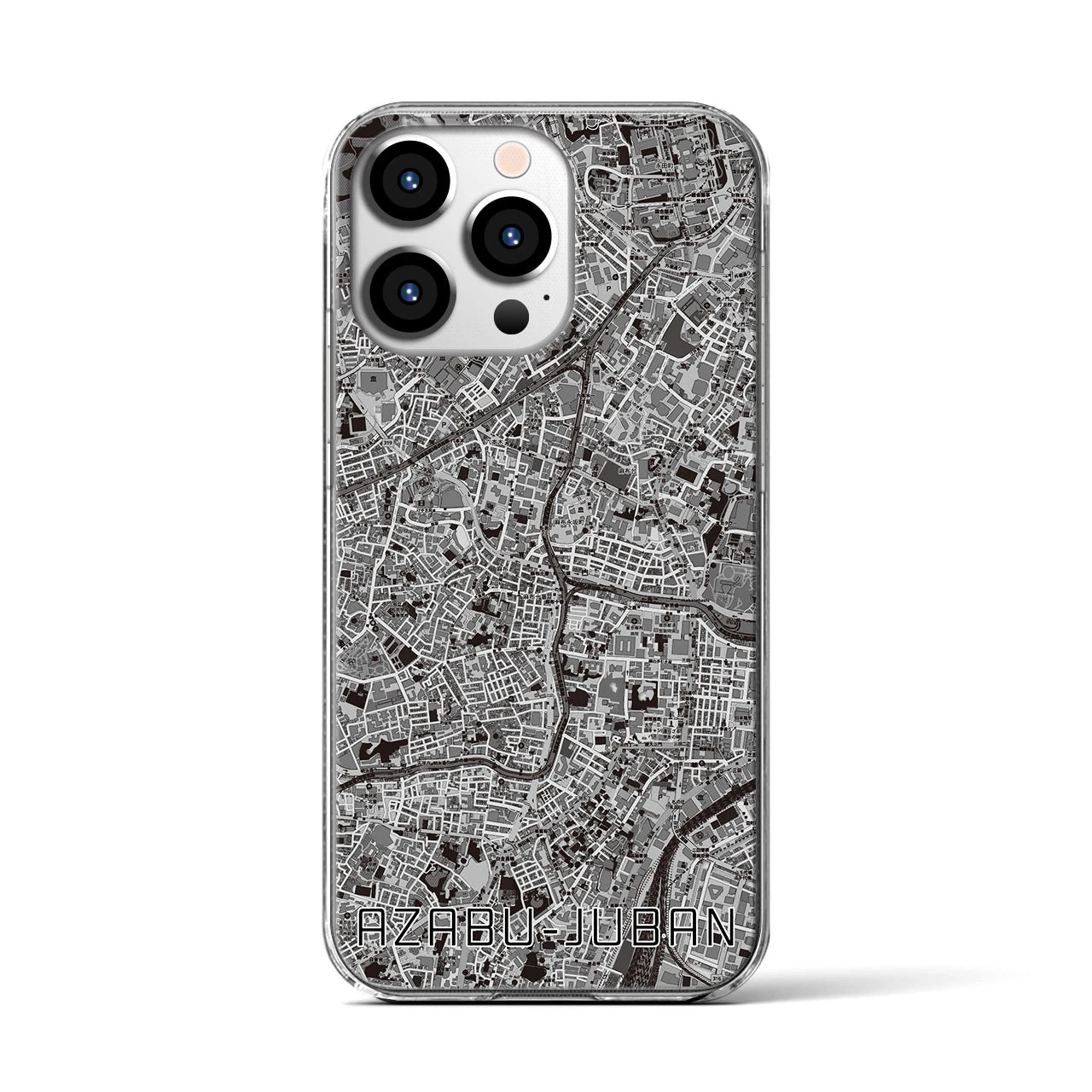 【麻布十番(東京都)】地図柄iPhoneケース(クリアタイプ)