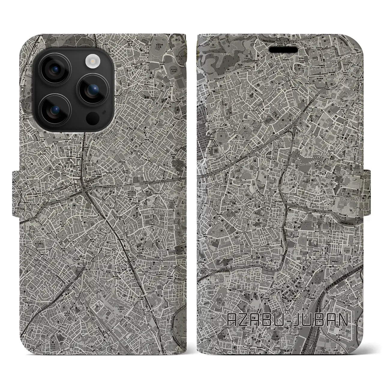 【麻布十番(東京都)】地図柄iPhoneケース(手帳タイプ)
