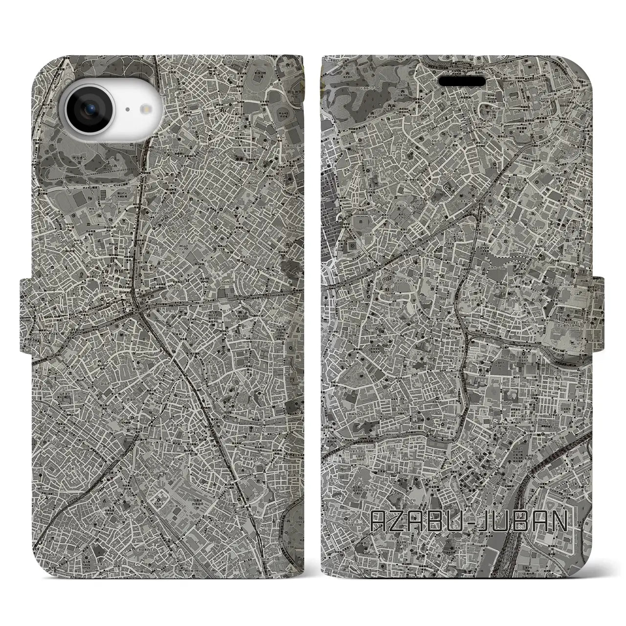 【麻布十番(東京都)】地図柄iPhoneケース(手帳タイプ)