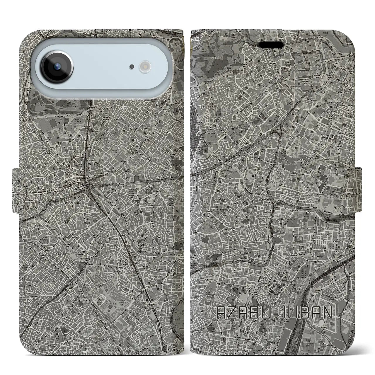 【麻布十番(東京都)】地図柄iPhoneケース(手帳タイプ)