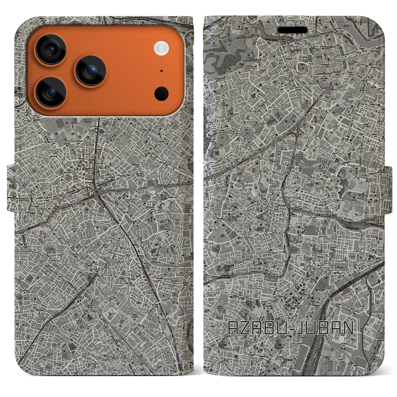 【麻布十番(東京都)】地図柄iPhoneケース(手帳タイプ)