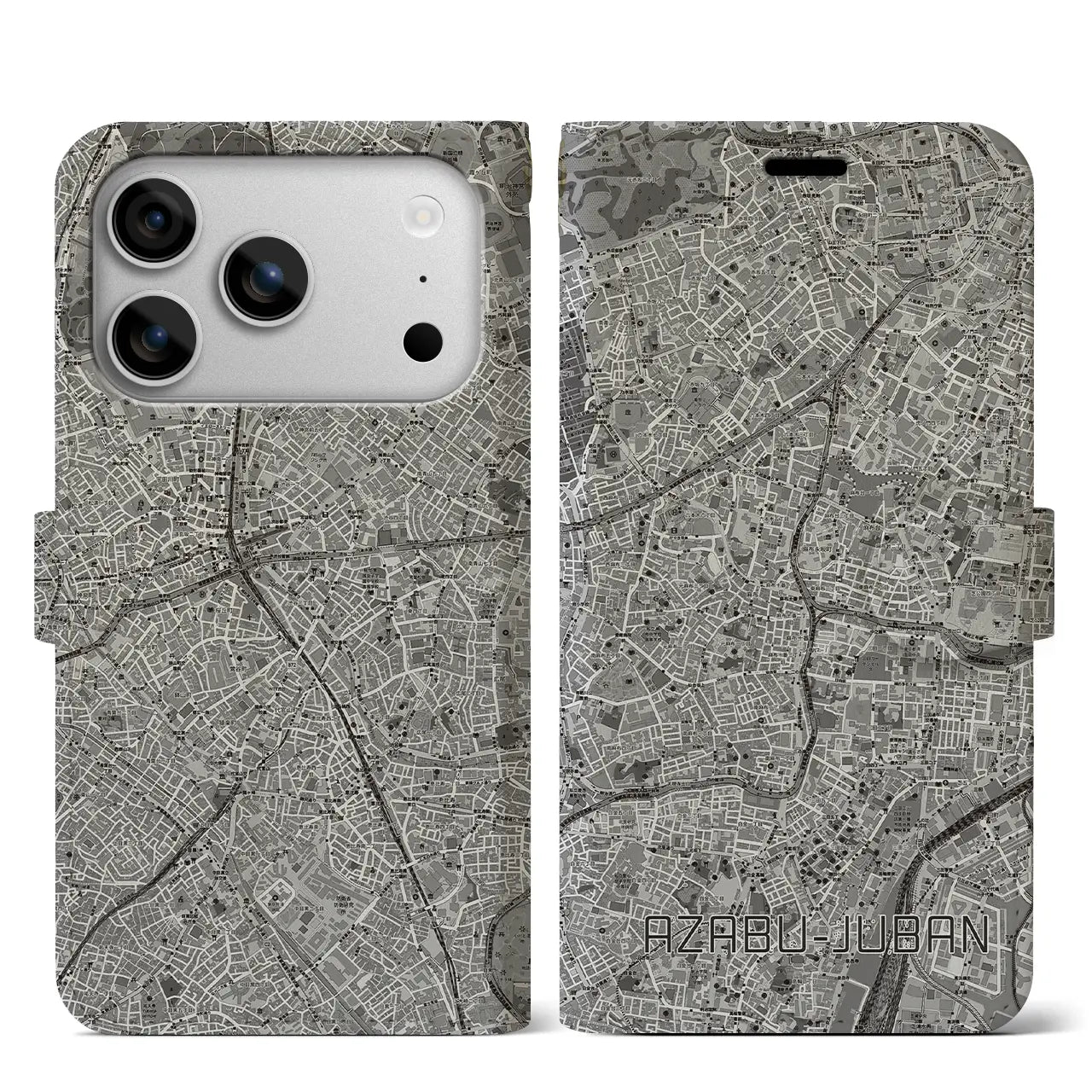 【麻布十番(東京都)】地図柄iPhoneケース(手帳タイプ)