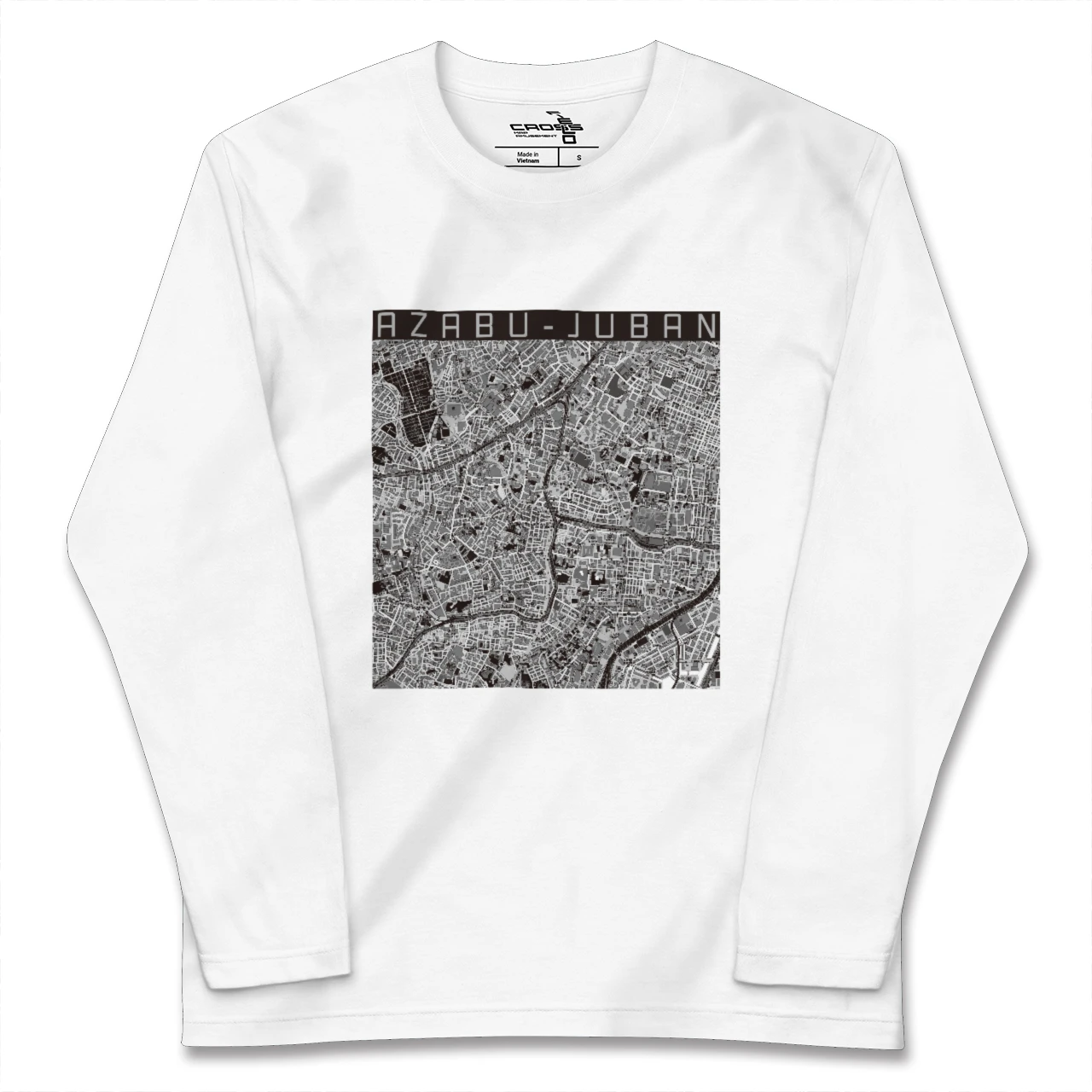 【麻布十番(東京都)】地図柄ロングスリーブTシャツ